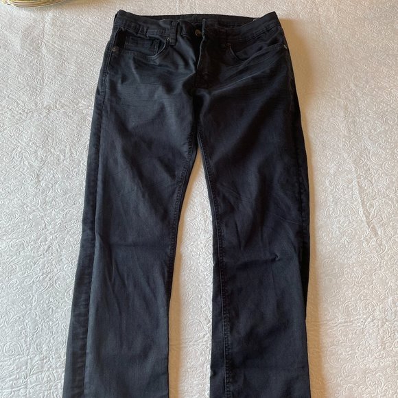 Buffalo David Bitton Black Jeans six-x Slim Straight 30/34 - Picture 1 of 4